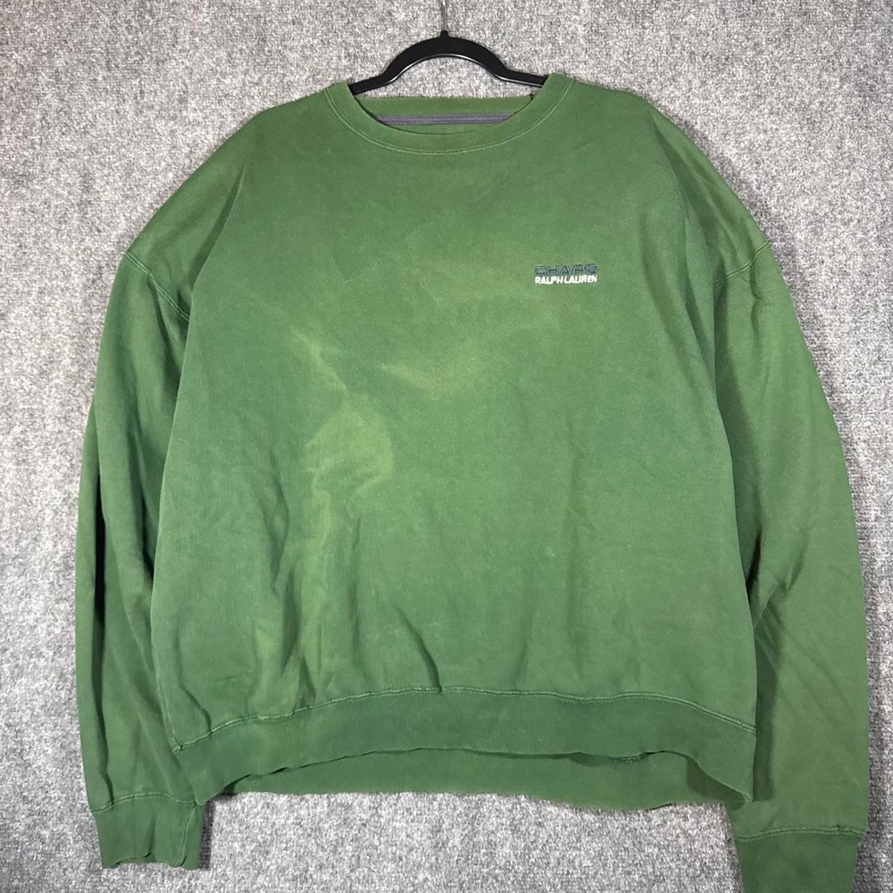 Chaps Ralph Lauren Green Cotton Blend Pullover Crewneck Sweatshirt Mens XL